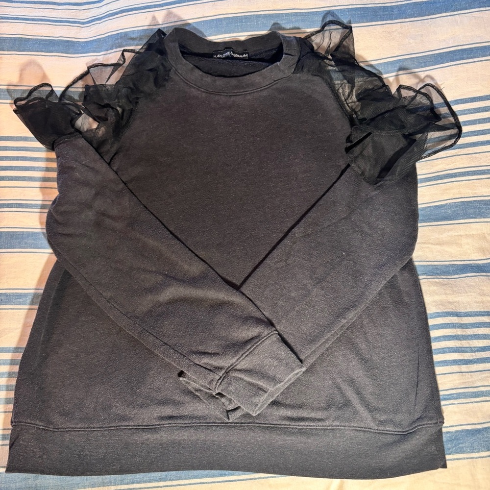 Black, Shoulderless, long sleeve top
